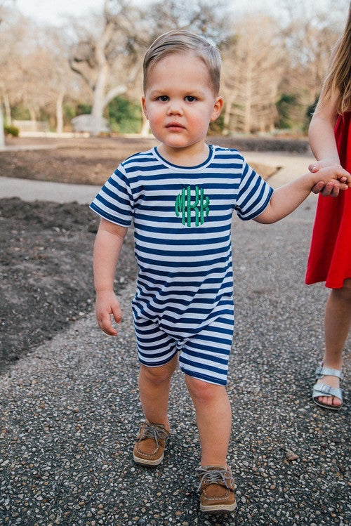 Boys Short Sleeve Knit Rompers (Old Size Chart)