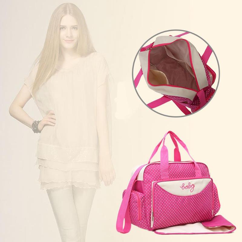 5-Piece Mother Diaper Bag Set Large Maternity Handbag and Accessories