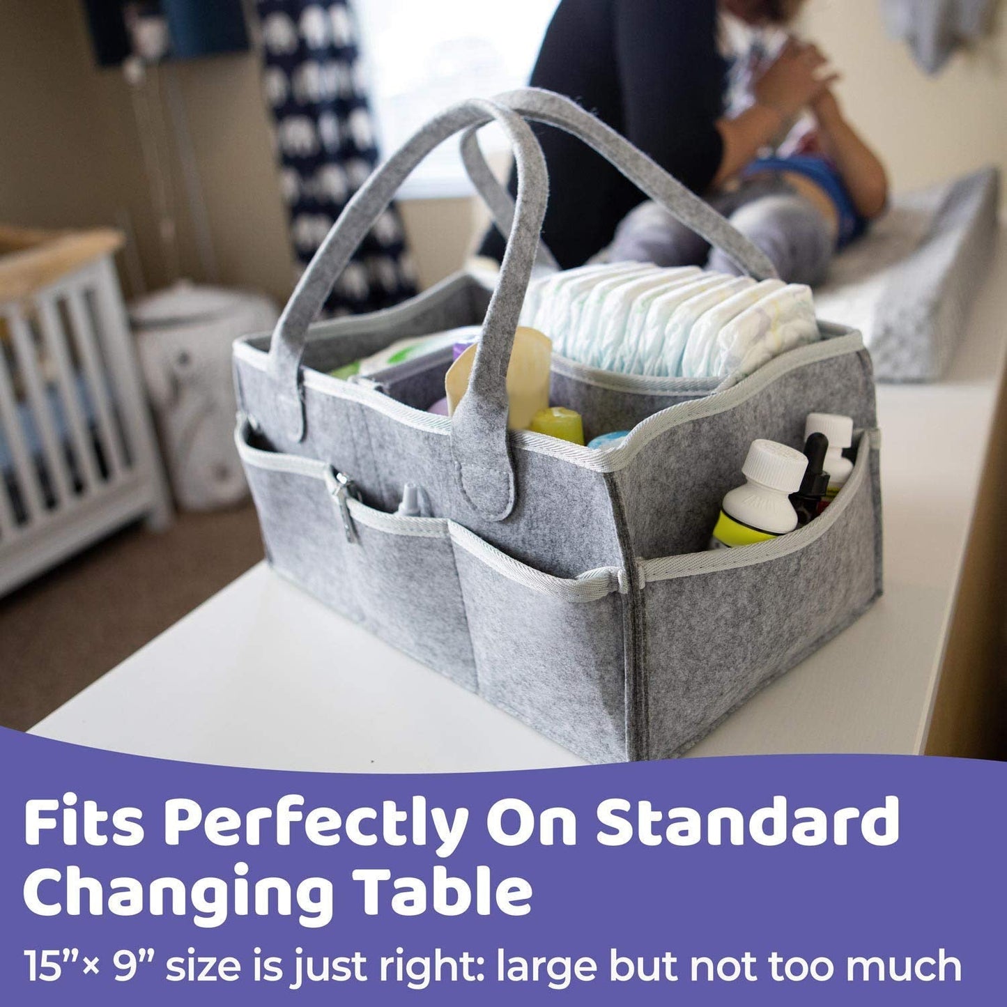 Baby Diaper Caddy Organizer Portable Holder Bag Nursery Storage