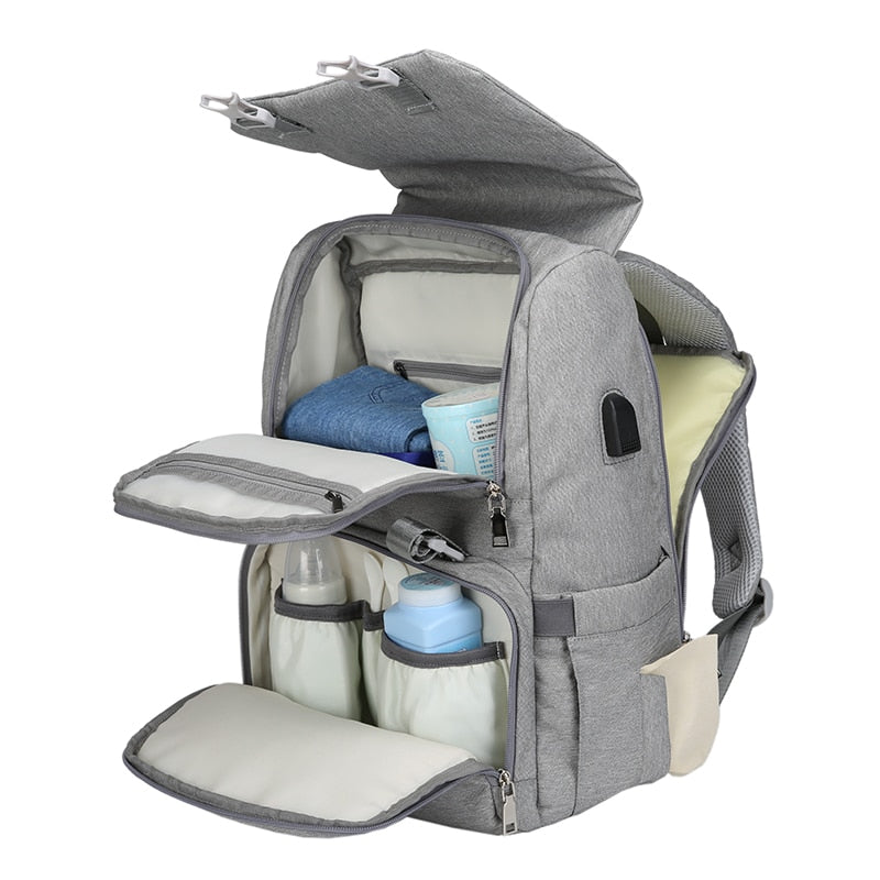 Large Baby Diaper Bag USB Interface Maternity Travel Backpack