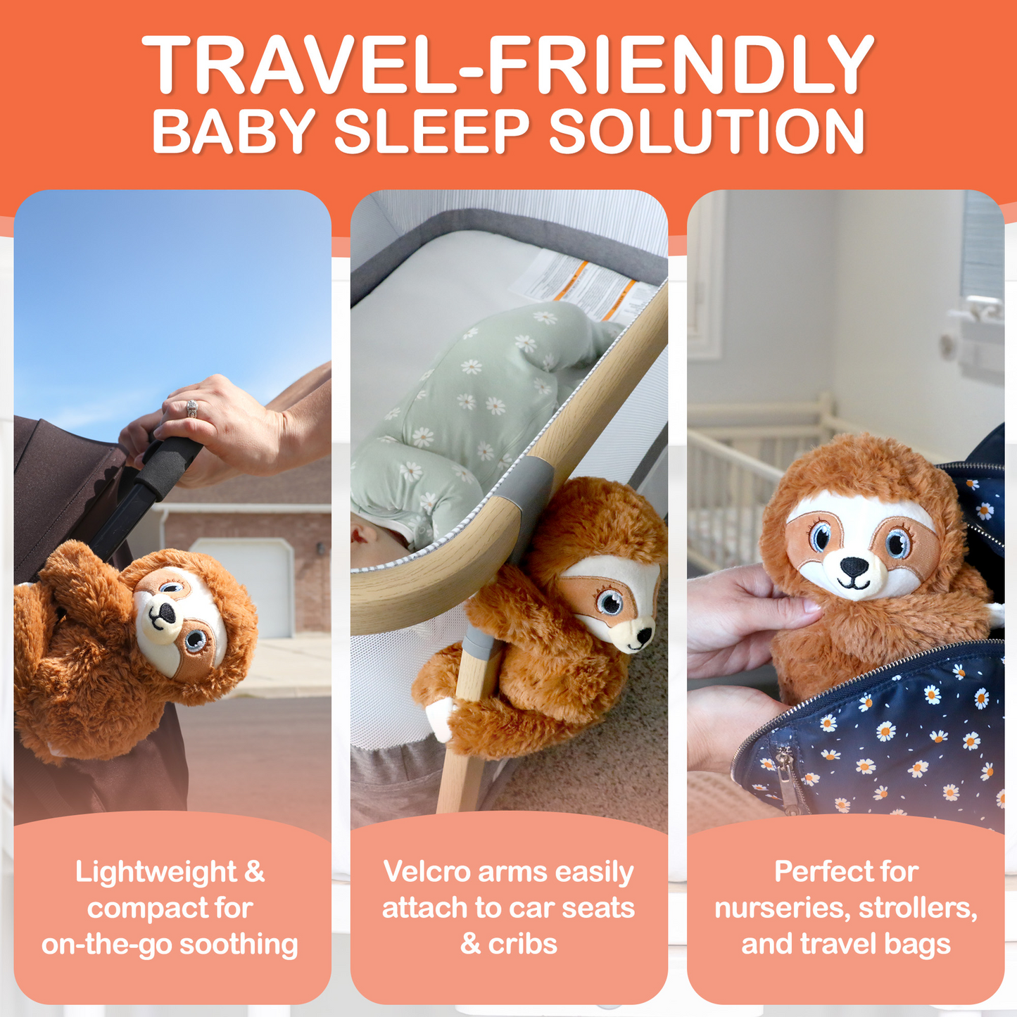 Baby Shusher Sloth Plush Sound Machine Soothing Toy for Babies