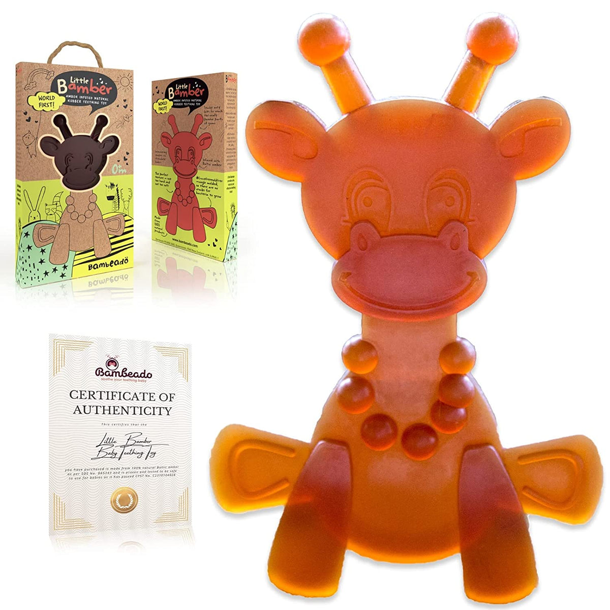 The Little Bamber - Natural Rubber & Baltic Amber Teething Toy