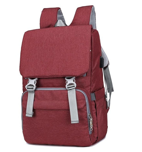 Large Baby Diaper Bag USB Interface Maternity Travel Backpack