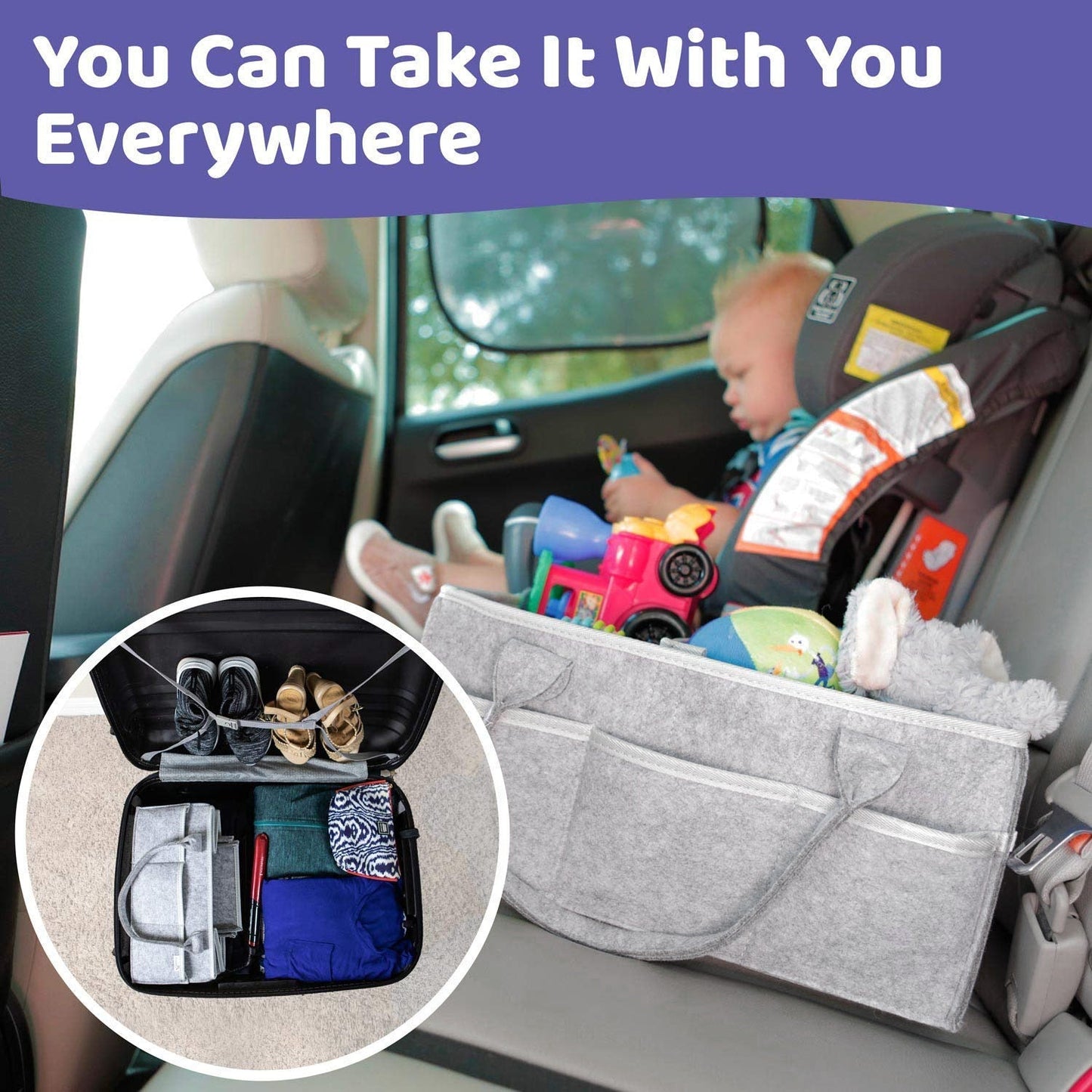 Baby Diaper Caddy Organizer Portable Holder Bag Nursery Storage
