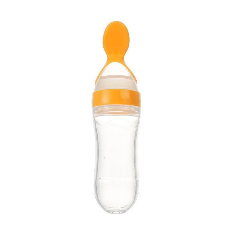 Baby Feeding Bottle with Squeeze Spoon Training Feeder for Infants