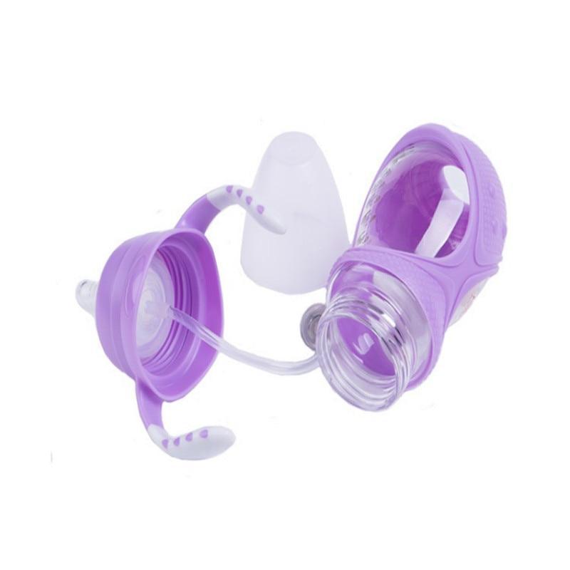 Infant Silicone Glass Feeding Bottle Baby Drink Water Feeding Bottle