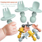 Big Baby Feeding Spoon and Fork Set Soft Silicone Flatware