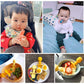Big Baby Feeding Spoon and Fork Set Soft Silicone Flatware