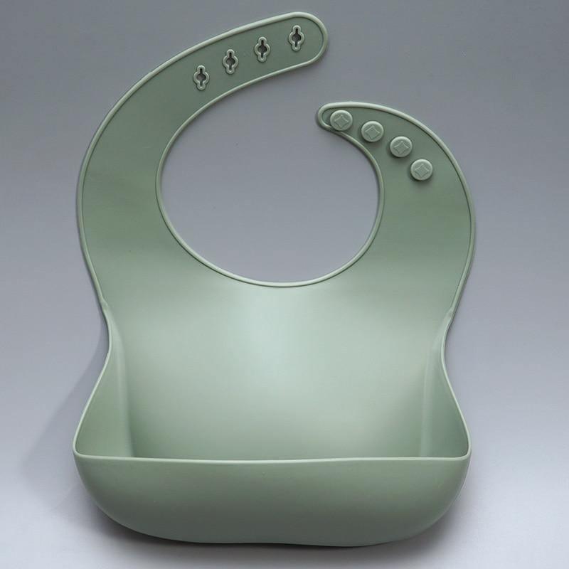 Newborn Solid Silicone Baby Feeding Bib Burp Cloth Fashionable