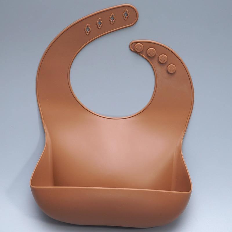 Newborn Solid Silicone Baby Feeding Bib Burp Cloth Fashionable