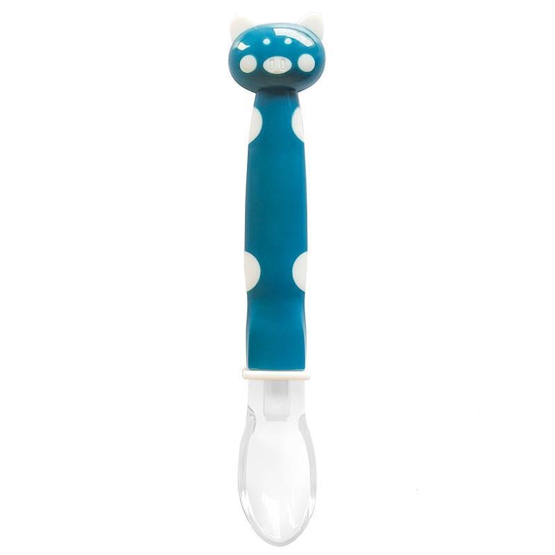 Baby Soft Silicone Spoon Candy Color Temperature Sensing Feeding Tool