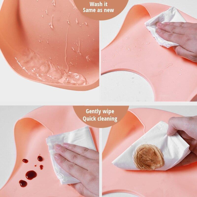 Newborn Solid Silicone Baby Feeding Bib Burp Cloth Fashionable