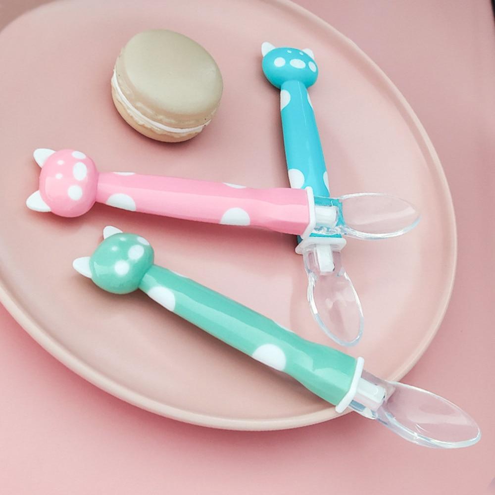 Baby Soft Silicone Spoon Candy Color Temperature Sensing Feeding Tool