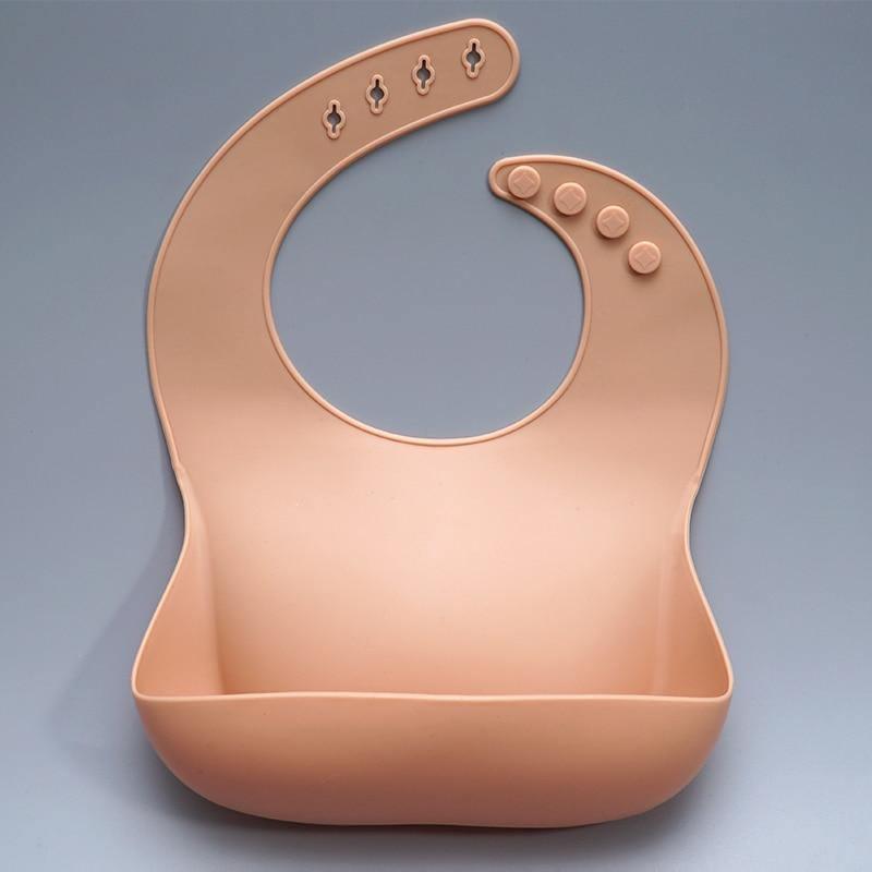 Newborn Solid Silicone Baby Feeding Bib Burp Cloth Fashionable