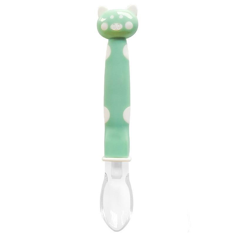 Baby Soft Silicone Spoon Candy Color Temperature Sensing Feeding Tool