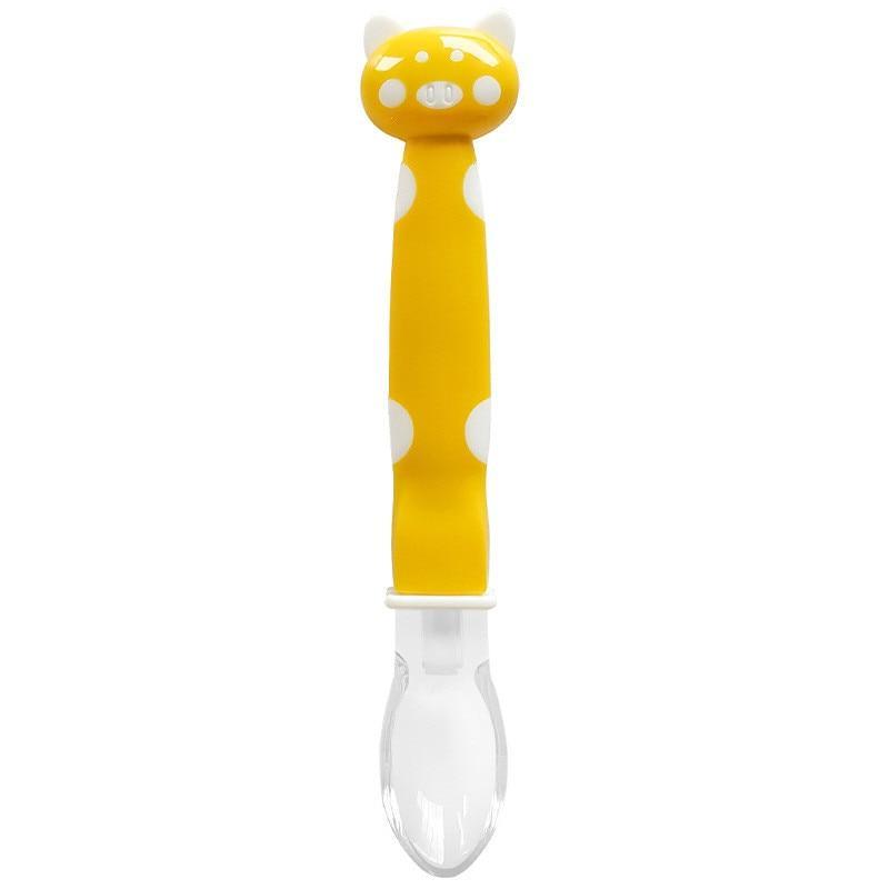 Baby Soft Silicone Spoon Candy Color Temperature Sensing Feeding Tool