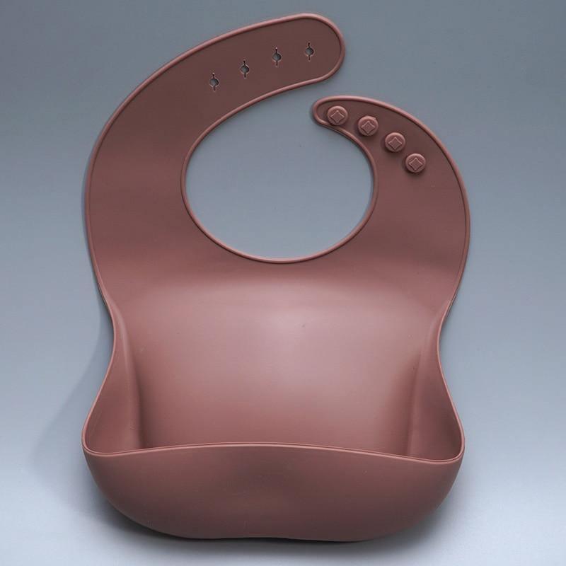 Newborn Solid Silicone Baby Feeding Bib Burp Cloth Fashionable