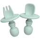 Big Baby Feeding Spoon and Fork Set Soft Silicone Flatware