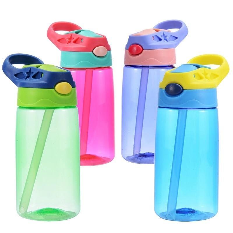 480ML Kids Water Cup Safe Baby Feeding Cup with Straw