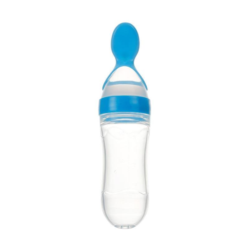 Baby Feeding Bottle with Squeeze Spoon Training Feeder for Infants