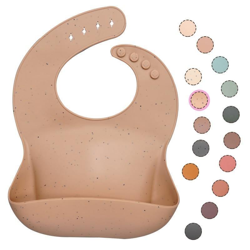 Newborn Solid Silicone Baby Feeding Bib Burp Cloth Fashionable