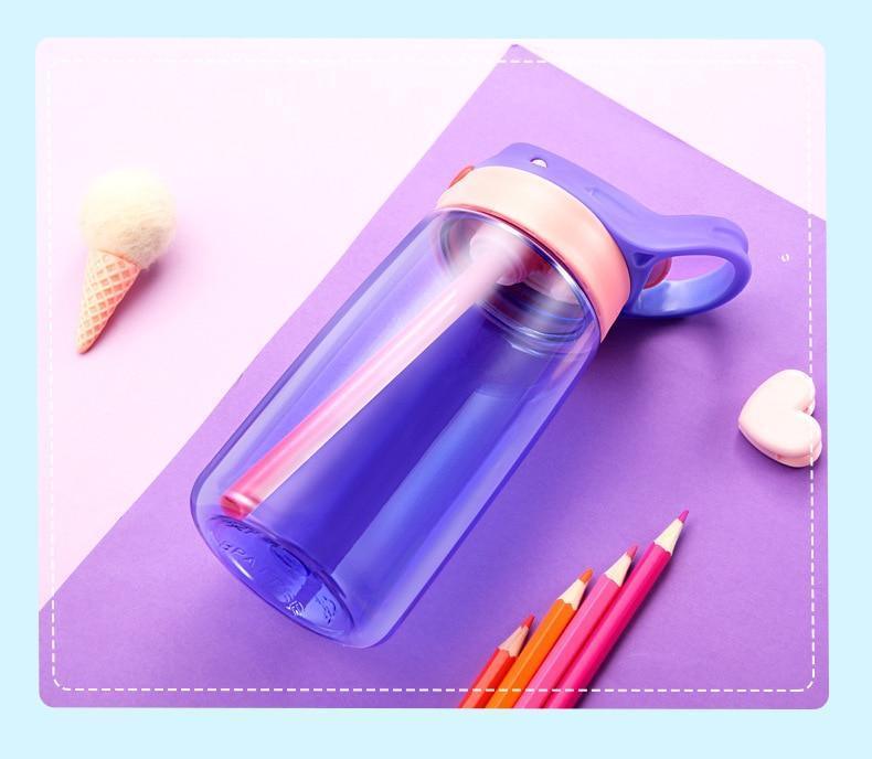 480ML Kids Water Cup Safe Baby Feeding Cup with Straw