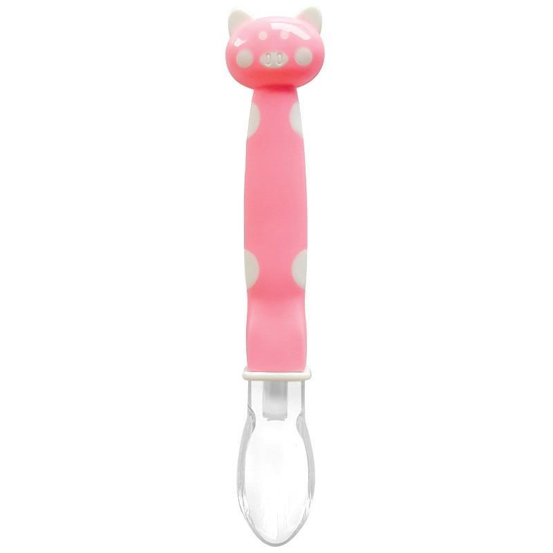 Baby Soft Silicone Spoon Candy Color Temperature Sensing Feeding Tool