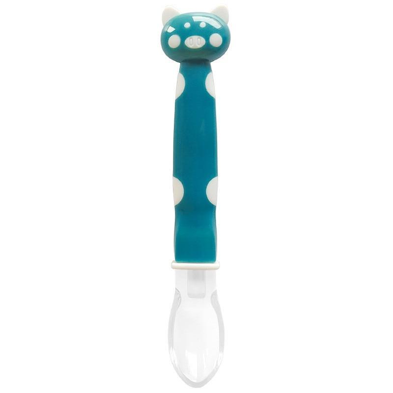Baby Soft Silicone Spoon Candy Color Temperature Sensing Feeding Tool