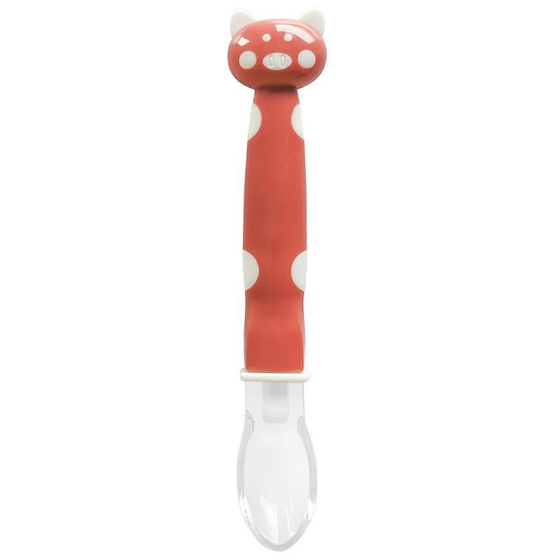 Baby Soft Silicone Spoon Candy Color Temperature Sensing Feeding Tool