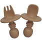 Big Baby Feeding Spoon and Fork Set Soft Silicone Flatware
