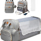 3 in 1 Diaper Bag Backpack with Foldable Baby Bed & USB