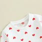 Baby Toddler Girls 2Pcs Clothes Valentine's Day Outfits Long Sleeve Crewneck Heart Print Pants Set