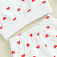 Baby Toddler Girls 2Pcs Clothes Valentine's Day Outfits Long Sleeve Crewneck Heart Print Pants Set