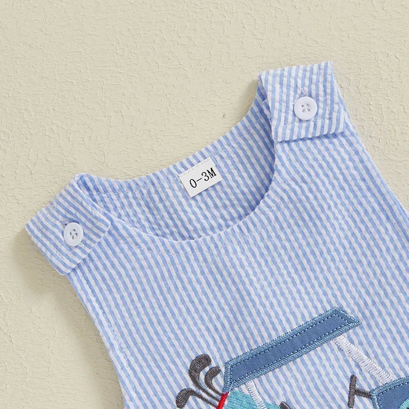 Organic Cable Knit Baby Sweater Romper Sleeveless Striped Embroidery Jumpsuit