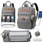 3 in 1 Diaper Bag Backpack with Foldable Baby Bed & USB