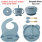 Silicone Baby Feeding Plate Set with Suction Bowl