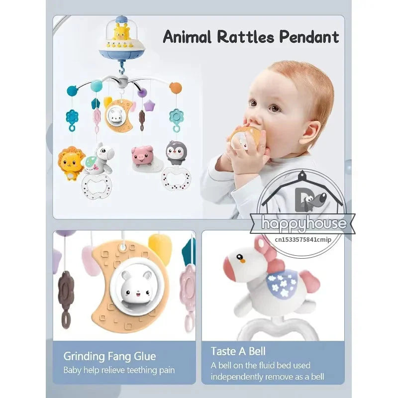 Musical Baby Crib Mobile Lights Music Projection Remote Control Toy