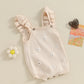 Baby Toddler Girls Knitted Romper Spring Summer Ruffles Floral Embroidery Flowers Jumpsuits Playsuits Clothes