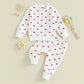 Baby Toddler Girls 2Pcs Clothes Valentine's Day Outfits Long Sleeve Crewneck Heart Print Pants Set