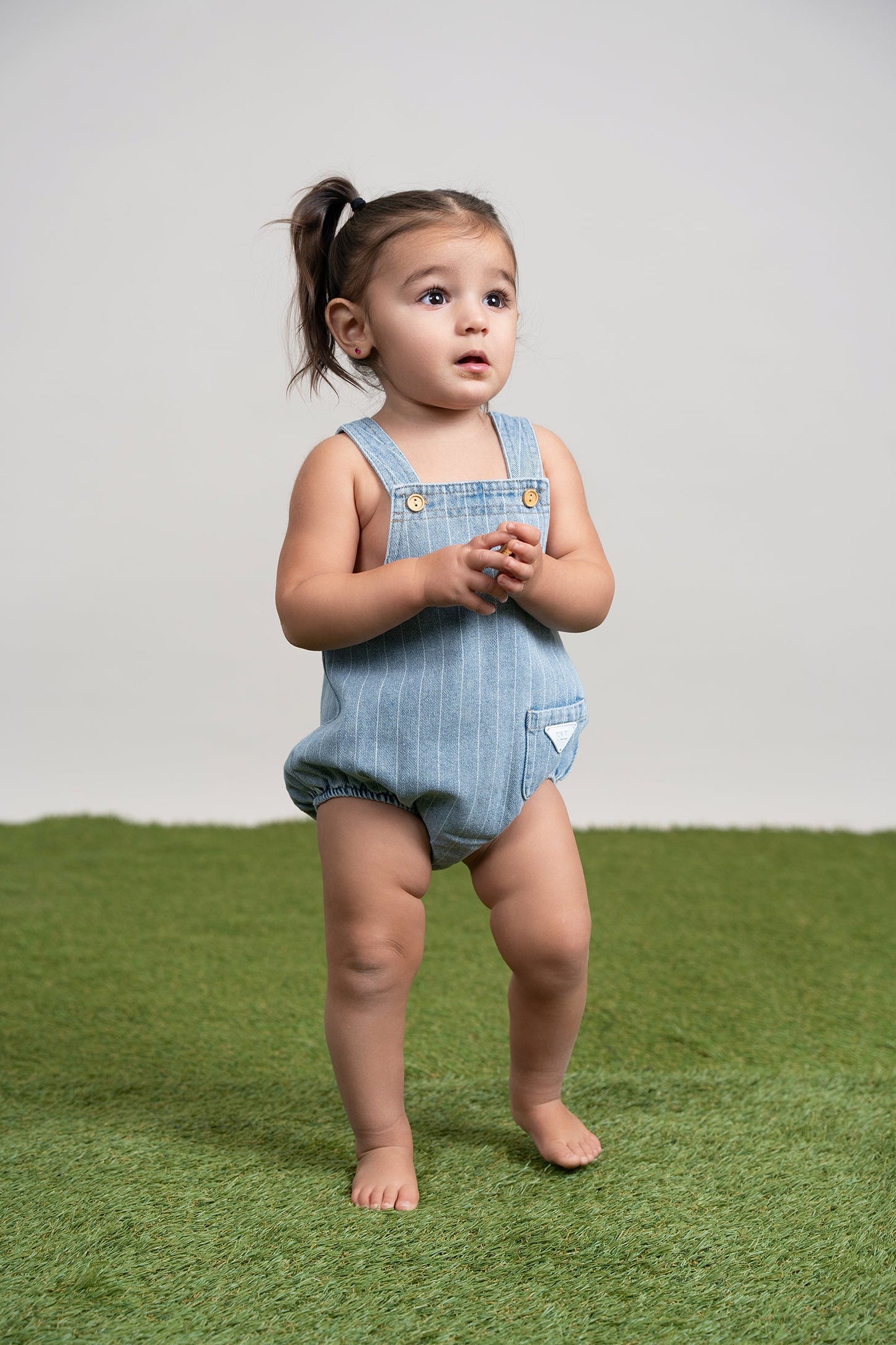 Stripe Denim Romper