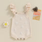 Baby Toddler Girls Knitted Romper Spring Summer Ruffles Floral Embroidery Flowers Jumpsuits Playsuits Clothes