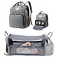 3 in 1 Diaper Bag Backpack with Foldable Baby Bed & USB