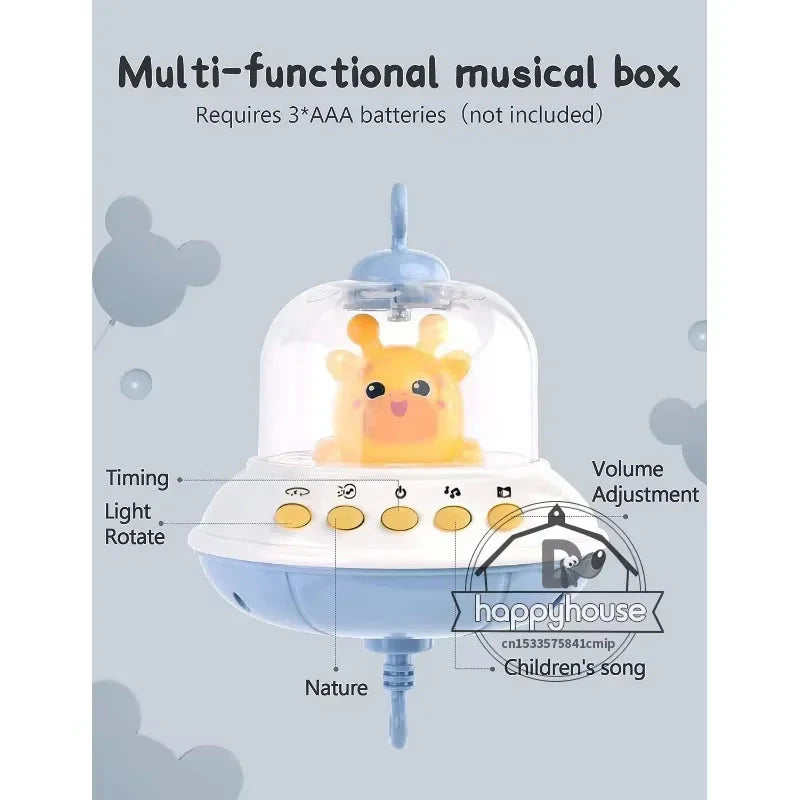 Musical Baby Crib Mobile Lights Music Projection Remote Control Toy