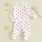 Baby Toddler Girls 2Pcs Clothes Valentine's Day Outfits Long Sleeve Crewneck Heart Print Pants Set