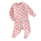 Baby Toddler Girls 2Pcs Clothes Valentine's Day Outfits Long Sleeve Crewneck Heart Print Pants Set