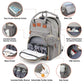 3 in 1 Diaper Bag Backpack with Foldable Baby Bed & USB