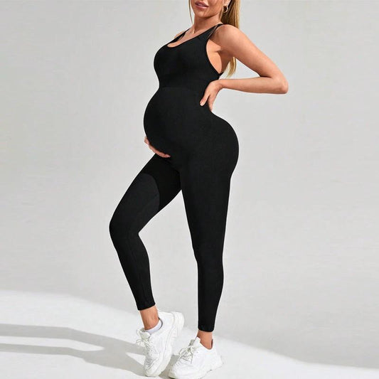 Maternity Jumpsuit Tight Fitness Yoga Clothes High Waist Hip Lift