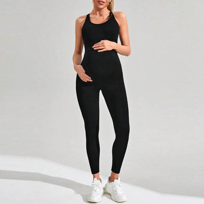 Maternity Jumpsuit Tight Fitness Yoga Clothes High Waist Hip Lift