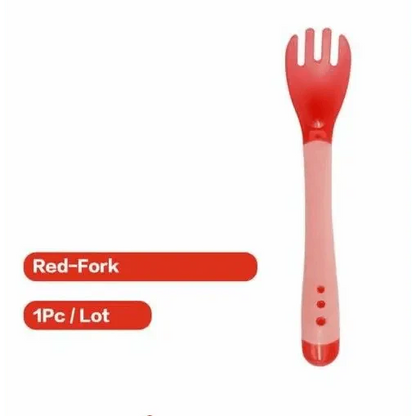Children’s Tableware Baby Learning Dishes Suction Bowl Temperature Sensing Spoon