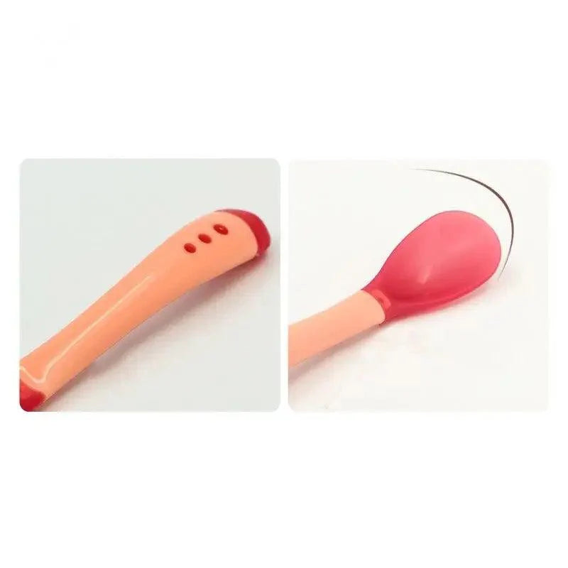 Children’s Tableware Baby Learning Dishes Suction Bowl Temperature Sensing Spoon